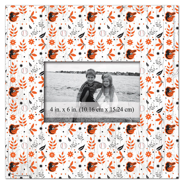 Baltimore Orioles 1004-Floral Pattern 10x10 Frame