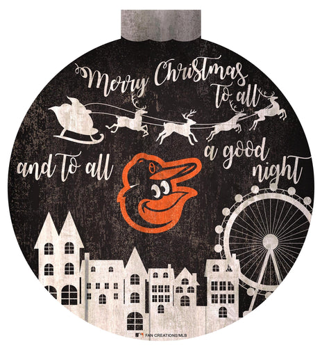 Baltimore Orioles 1033-Christmas Village 12in Wall Art
