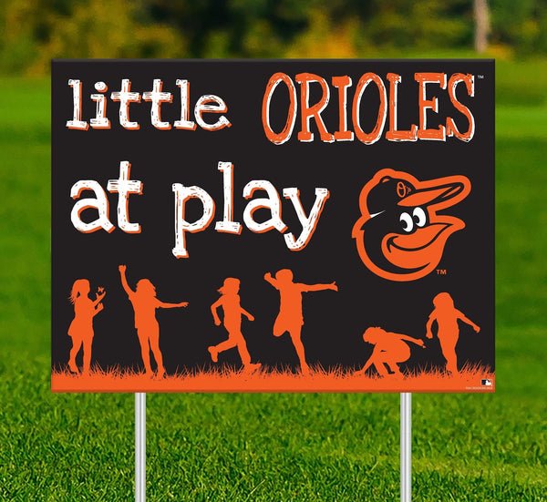 Baltimore Orioles 2031-18X24 Little fans at play 2 sided yard sign