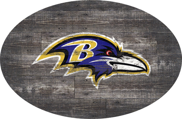 Baltimore Ravens 0773-46in Distressed Wood Oval