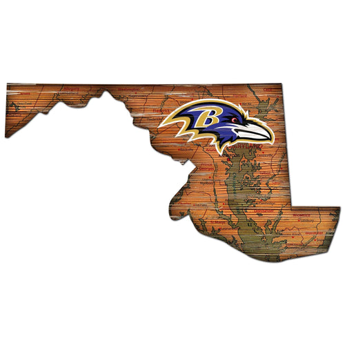 Baltimore Ravens 0894-Road Map Mini State 12in