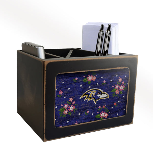 Baltimore Ravens 0966-Floral Desk Organizer