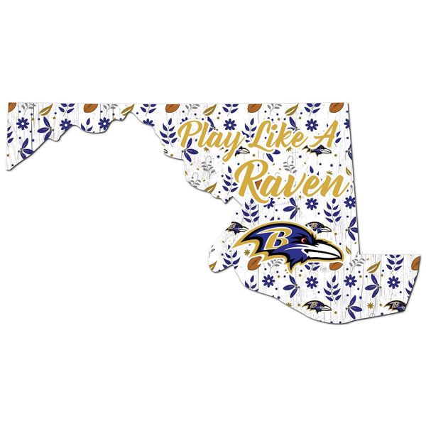 Baltimore Ravens 0974-Floral State - 12"