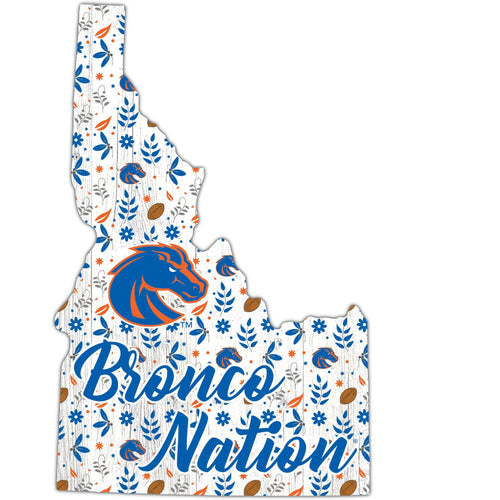 Boise State Broncos 0974-Floral State - 12"