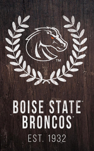 Boise State Broncos 0986-Laurel Wreath 11x19