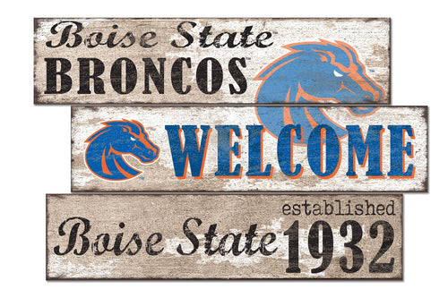 Boise State Broncos 1027-Welcome 3 Plank