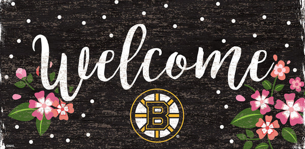 Boston Bruins 0964-Welcome Floral 6x12