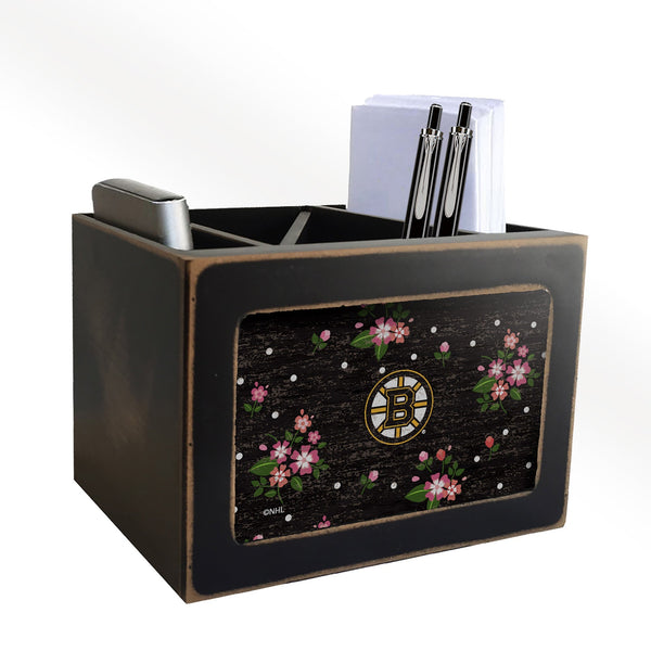 Boston Bruins 0966-Floral Desk Organizer