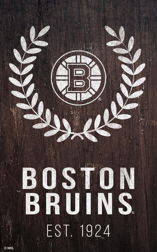 Boston Bruins 0986-Laurel Wreath 11x19
