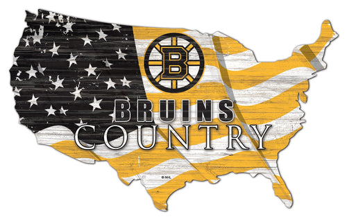 Boston Bruins 1001-USA Shape Flag Cutout