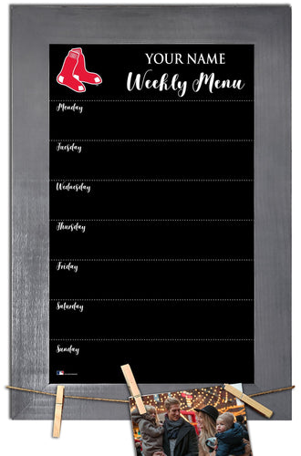 Boston Red Sox 1015-Weekly Chalkboard with frame & clothespins