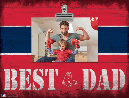 Boston Red Sox 2016-Best Dad Striped Clip Frame