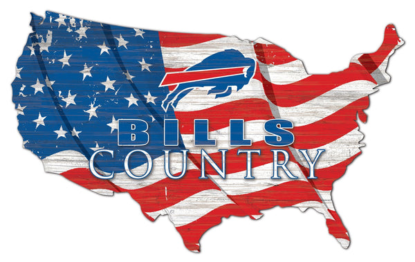 Buffalo Bills 1001-USA Shape Flag Cutout