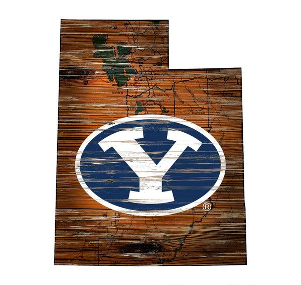 BYU Cougars 0728-24in Distressed State
