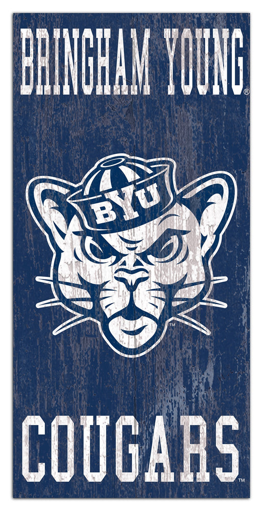 BYU Cougars 0786-Heritage Logo w/ Team Name 6x12