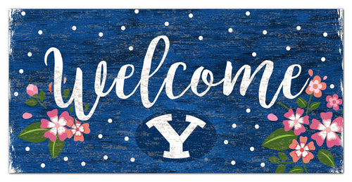 BYU Cougars 0964-Welcome Floral 6x12