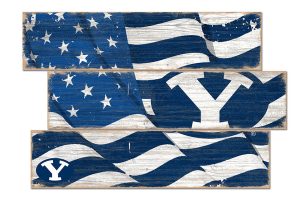 BYU Cougars 1028-Flag 3 Plank