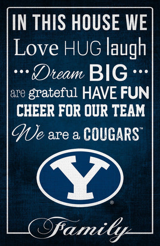 BYU Cougars 1039-In This House 17x26