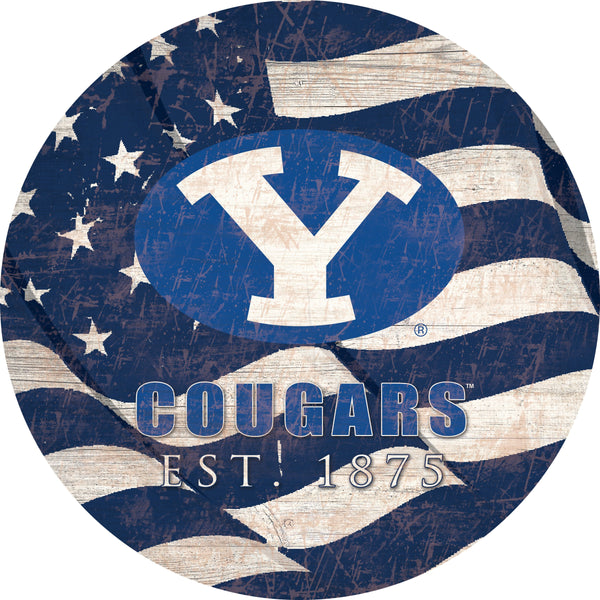 BYU Cougars 1058-Team Color Flag Circle - 12"