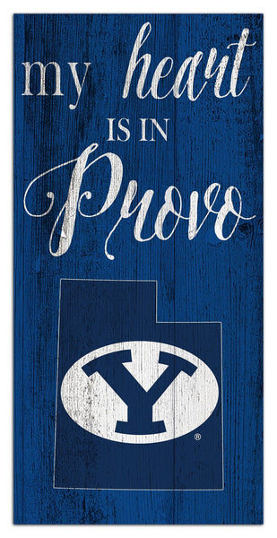 BYU Cougars 2029-6X12 My heart state sign