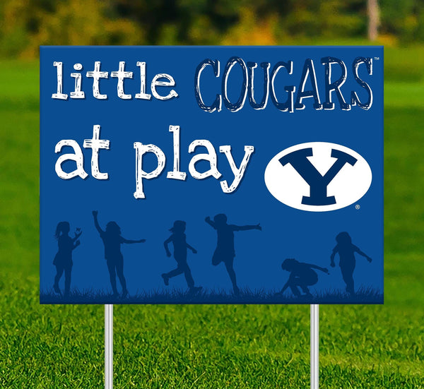 BYU Cougars 2031-18X24 Little fans at play 2 sided yard sign