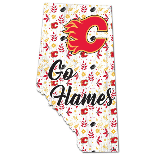 Calgary Flames 0974-Floral State - 12"