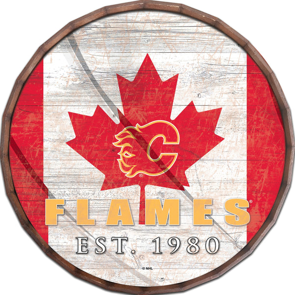 Calgary Flames 1002-Flag Barrel Top 16"