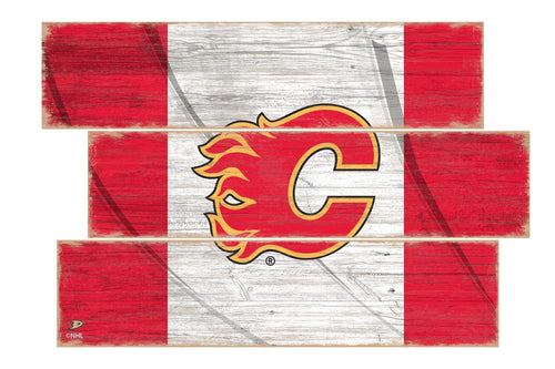 Calgary Flames 1028-Flag 3 Plank