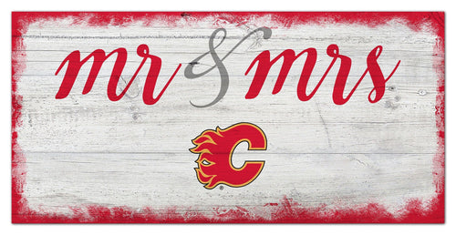 Calgary Flames 1074-Script Mr & Mrs 6x12