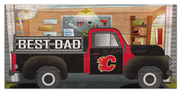 Calgary Flames 1078-6X12 Best Dad truck sign