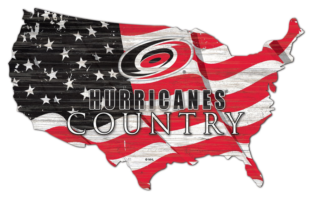 Carolina Hurricanes 1001-USA Shape Flag Cutout