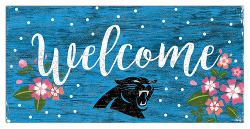 Carolina Panthers 0964-Welcome Floral 6x12