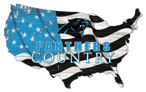 Carolina Panthers 1001-USA Shape Flag Cutout