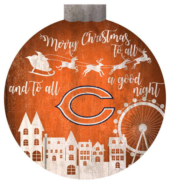 Chicago Bears 1033-Christmas Village 12in Wall Art