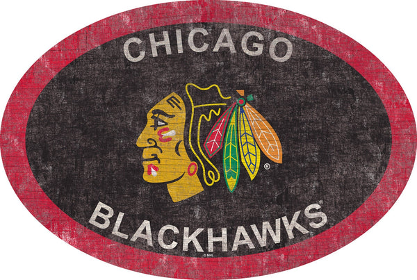 Chicago Blackhawks 0805-46in Team Color Oval
