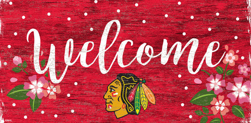 Chicago Blackhawks 0964-Welcome Floral 6x12