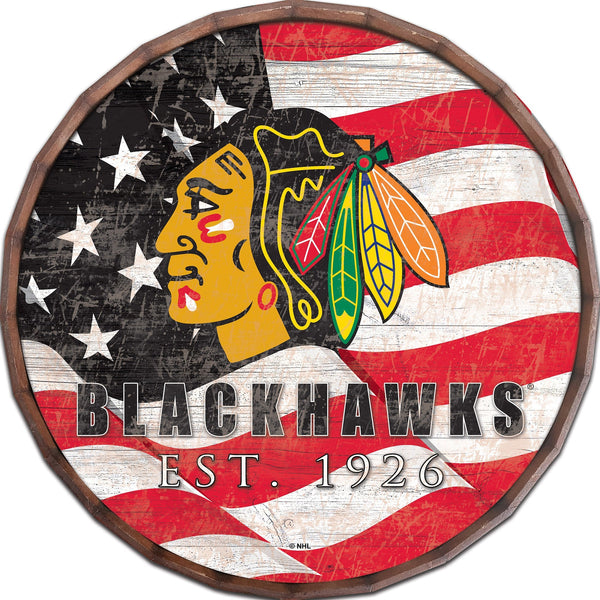 Chicago Blackhawks 1002-Flag Barrel Top 16"