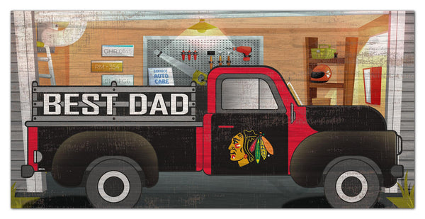 Chicago Blackhawks 1078-6X12 Best Dad truck sign