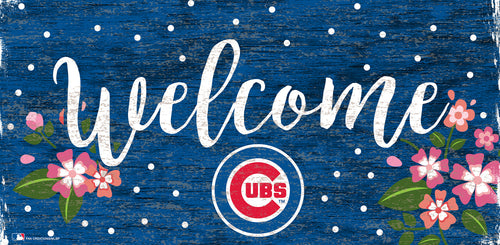 Chicago Cubs 0964-Welcome Floral 6x12
