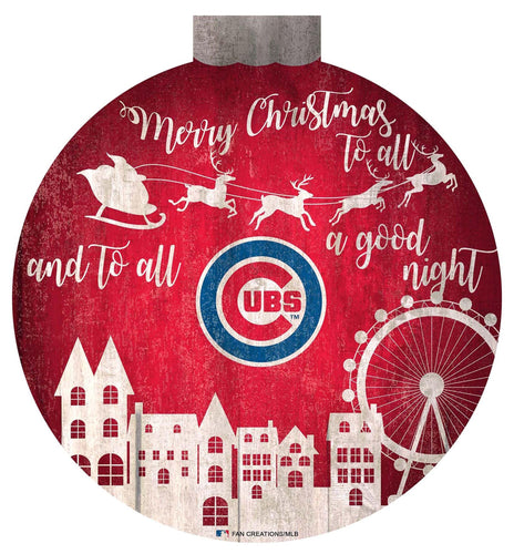 Chicago Cubs 1033-Christmas Village 12in Wall Art
