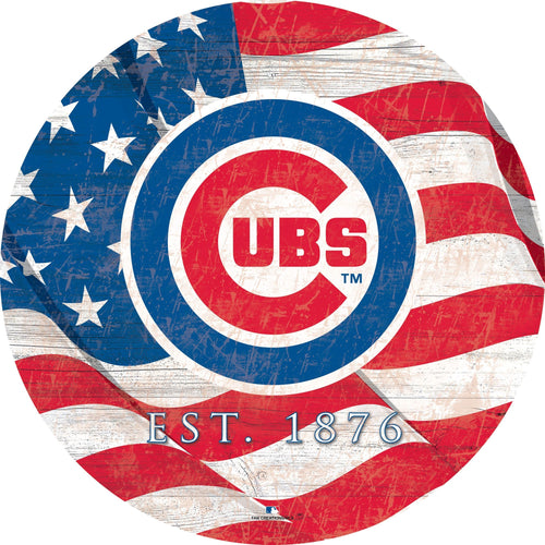 Chicago Cubs 1058-Team Color Flag Circle - 12"