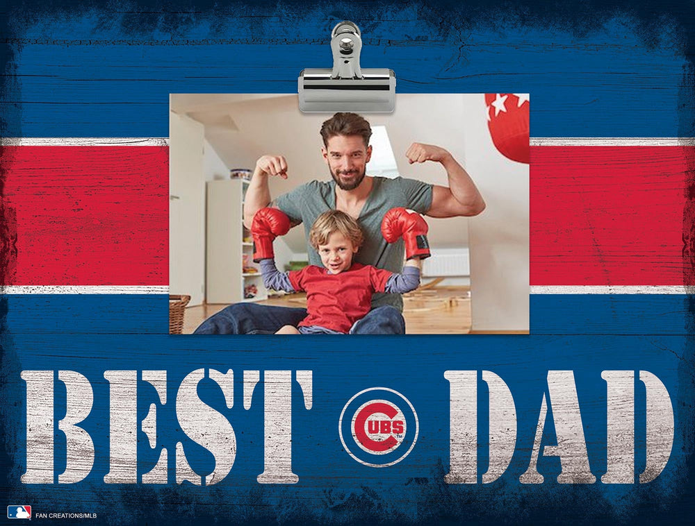 Chicago Cubs 2016-Best Dad Striped Clip Frame