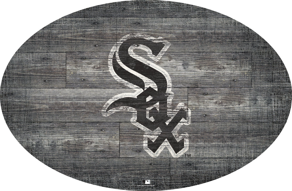 Chicago White Sox 0773-46in Distressed Wood Oval