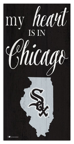 Chicago White Sox 2029-6X12 My heart state sign
