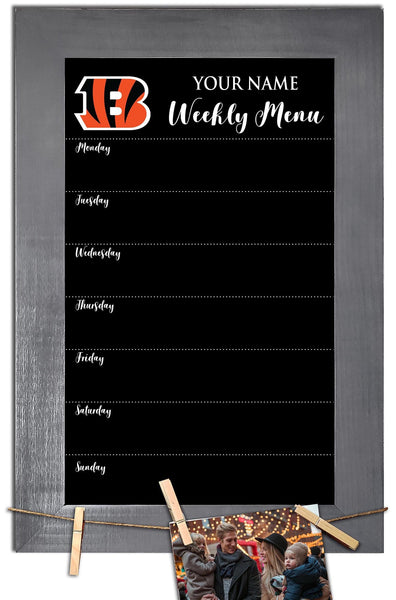 Cincinatti Bengals 1015-Weekly Chalkboard with frame & clothespins