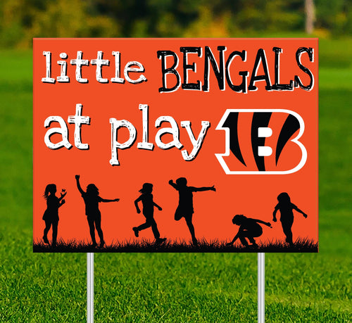 Cincinatti Bengals 2031-18X24 Little fans at play 2 sided yard sign