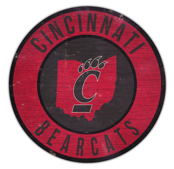 Cincinnati Bearcats 0866-12in Circle w/State