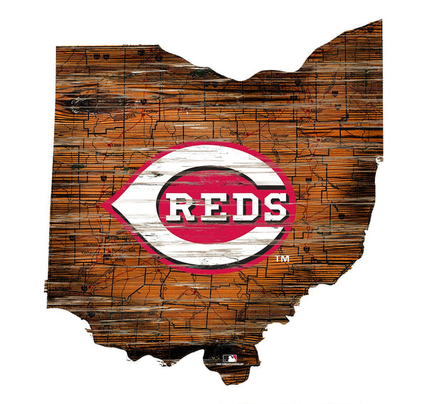 Cincinnati Reds 0894-Road Map Mini State 12in