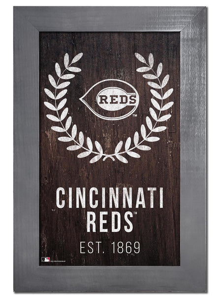 Cincinnati Reds 0986-Laurel Wreath 11x19