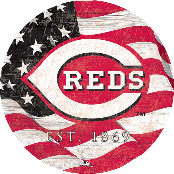 Cincinnati Reds 1058-Team Color Flag Circle - 12"